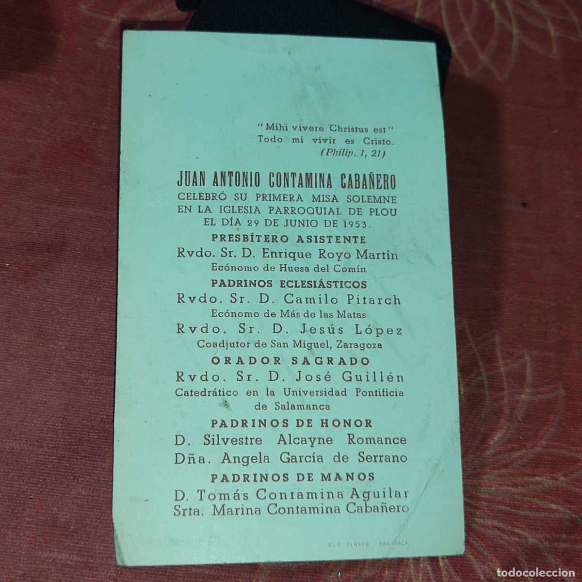 Documentos antiguos: Impreso Primera misa solemne,29 de junio de 1953. - Foto 2