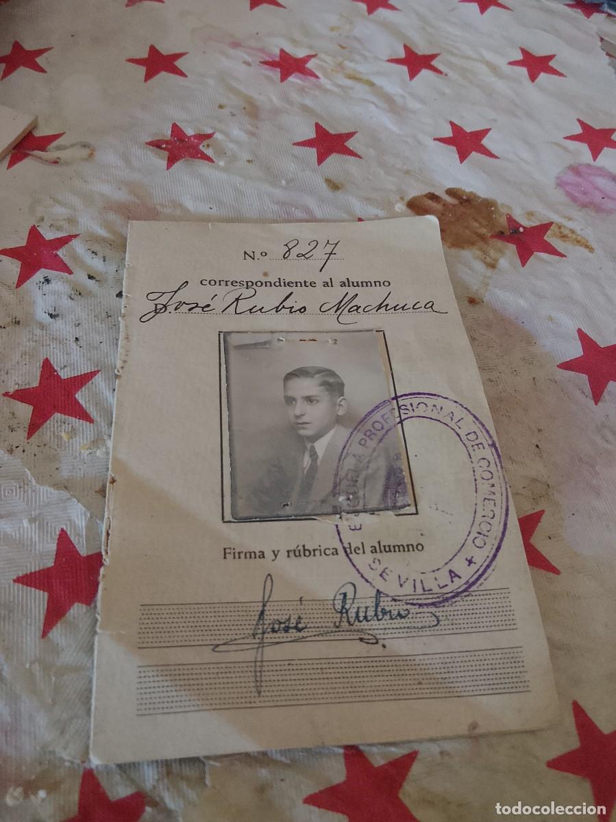 Documentos antiguos: Documento de la escuela profesional de comercio de Sevilla 1945/49