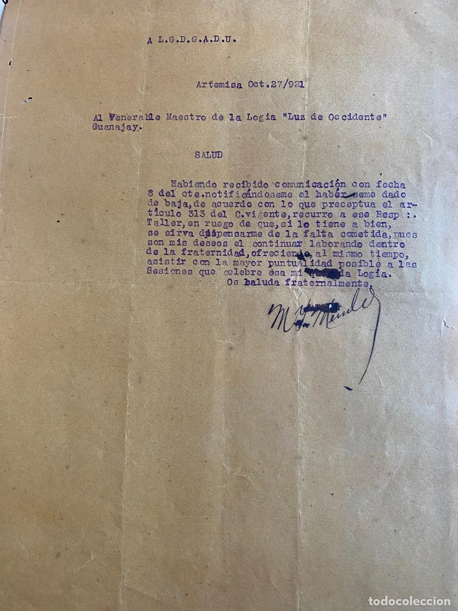 Documentos antiguos: Cuba. Manuel Isidro M&eacute;ndez. Cartas. Masoner&iacute;a. Jos&eacute; Mart&iacute;. 1921 y 1936.