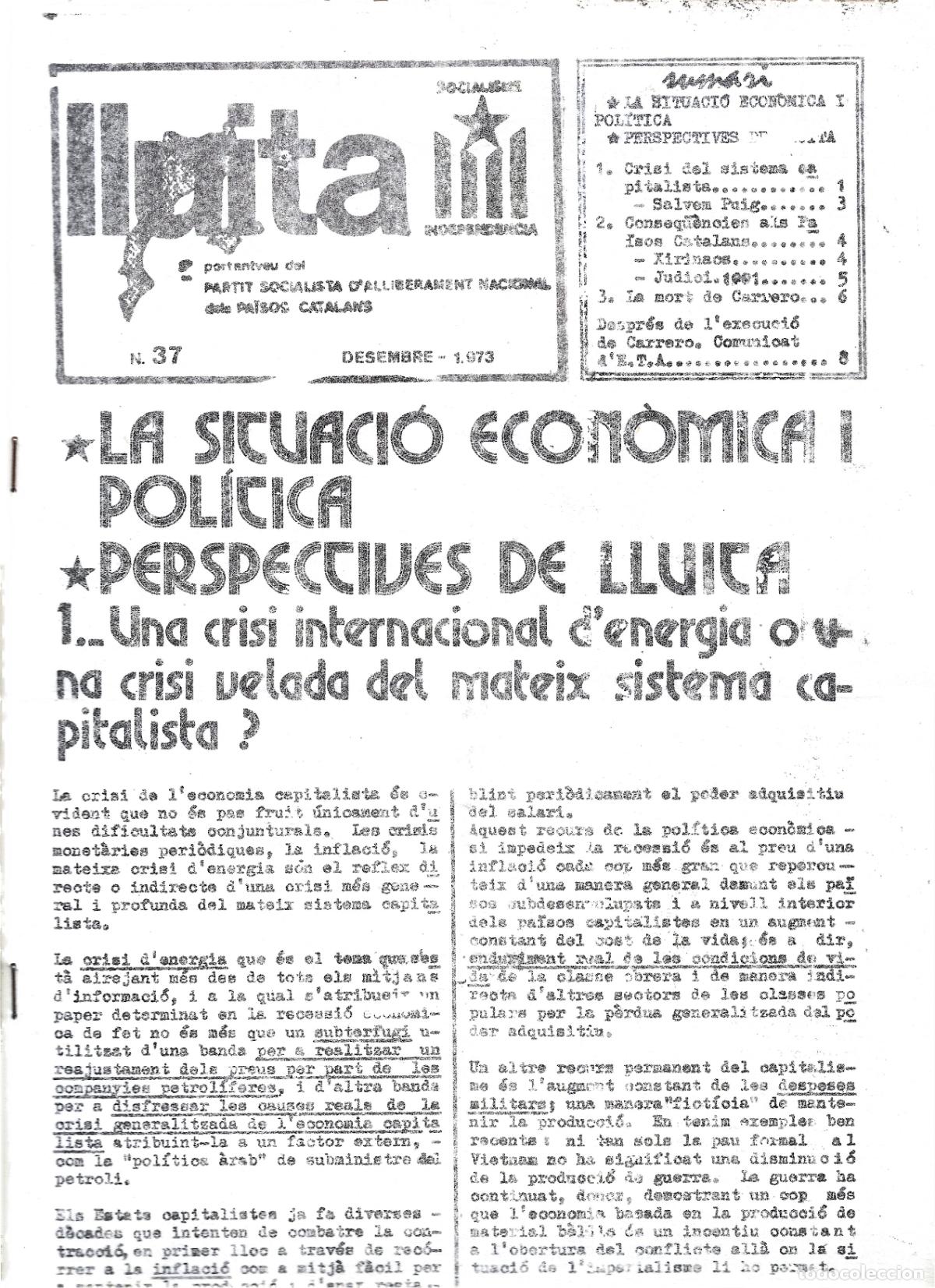 Documentos antiguos: TRANSICION-PARTIT SOCIALISTA ALLIBERAMENT NACIONAL DELS P.P.C.C.-OCTAVETES-FULLS VOLANTS-DOCUMENTS