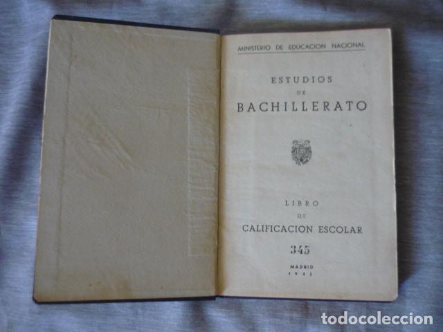 Documentos antiguos: LIBRO CALIFICACION ESCOLAR 1945 ENSE&Ntilde;ANZA MEDIA - Foto 2