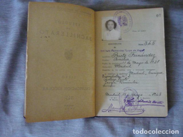 Documentos antiguos: LIBRO CALIFICACION ESCOLAR 1945 ENSE&Ntilde;ANZA MEDIA - Foto 3