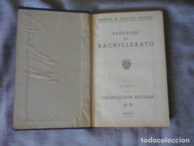 Documentos antiguos: LIBRO CALIFICACION ESCOLAR 1945 ENSE&Ntilde;ANZA MEDIA - Foto 2