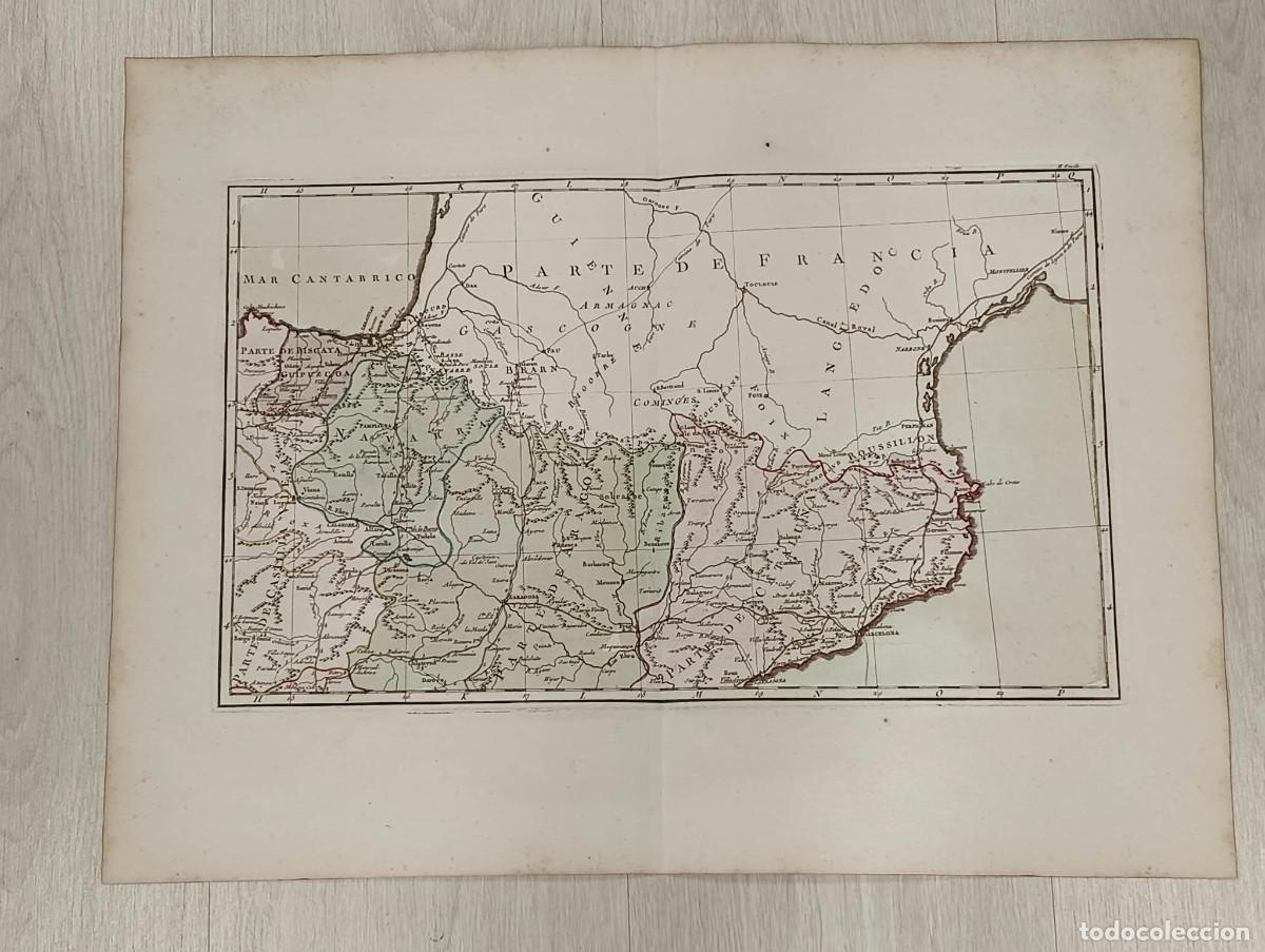 Documentos antiguos: Carte d'Espagne et de Portugal, Comprenant les Routes des Postes et autres de ces deux Roiaumes.