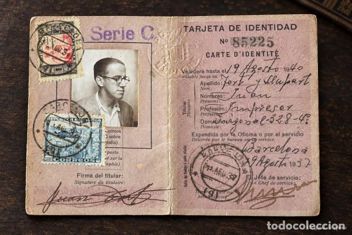 Documentos antiguos: (DC-260900)Tarjeta de identidad postal de la Uni&oacute;n Postal Universal A&Ntilde;O 1937 - GUERRA CIVIL - SELLOS