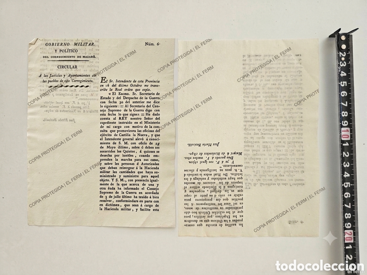 Documentos antiguos: ​Raro Documento Hist&oacute;rico Matar&oacute; (1830) &ndash; Gobierno Militar y Pol&iacute;tico. Reglamento de Quintos y Hacie