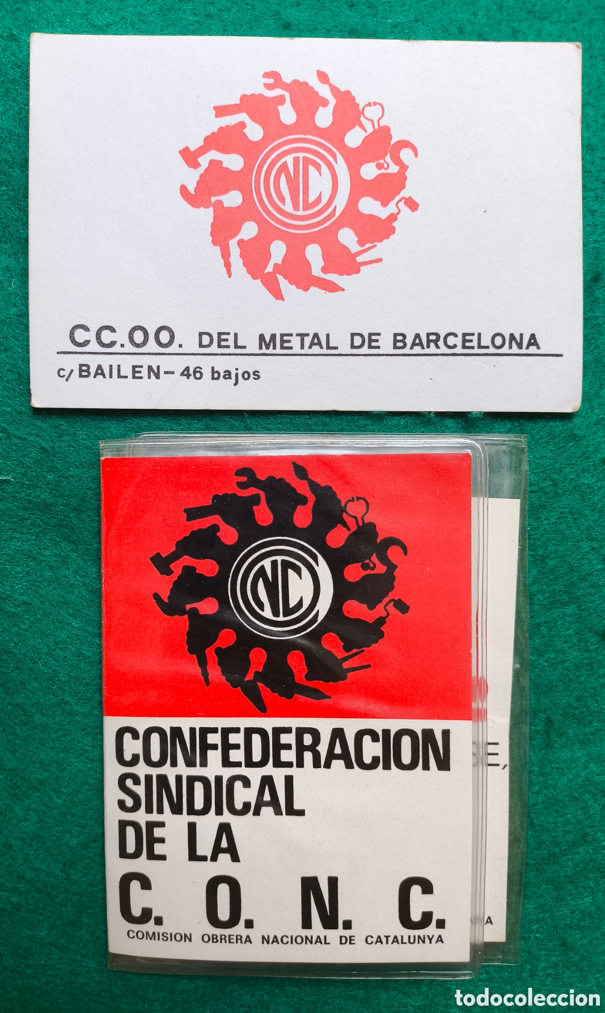 Documentos antiguos: CARNET C.O.N.C. COMISI&Oacute;N OBRERA NACIONAL DE CATALU&Ntilde;A CONFEDERACI&Oacute;N SINDICAL SECTOR METAL 1978