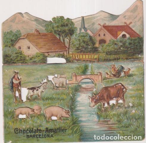 Documentos antiguos: Chocolate Amatller. Paisaje Campestre. Diorama 3D. (12,5x12 c.)