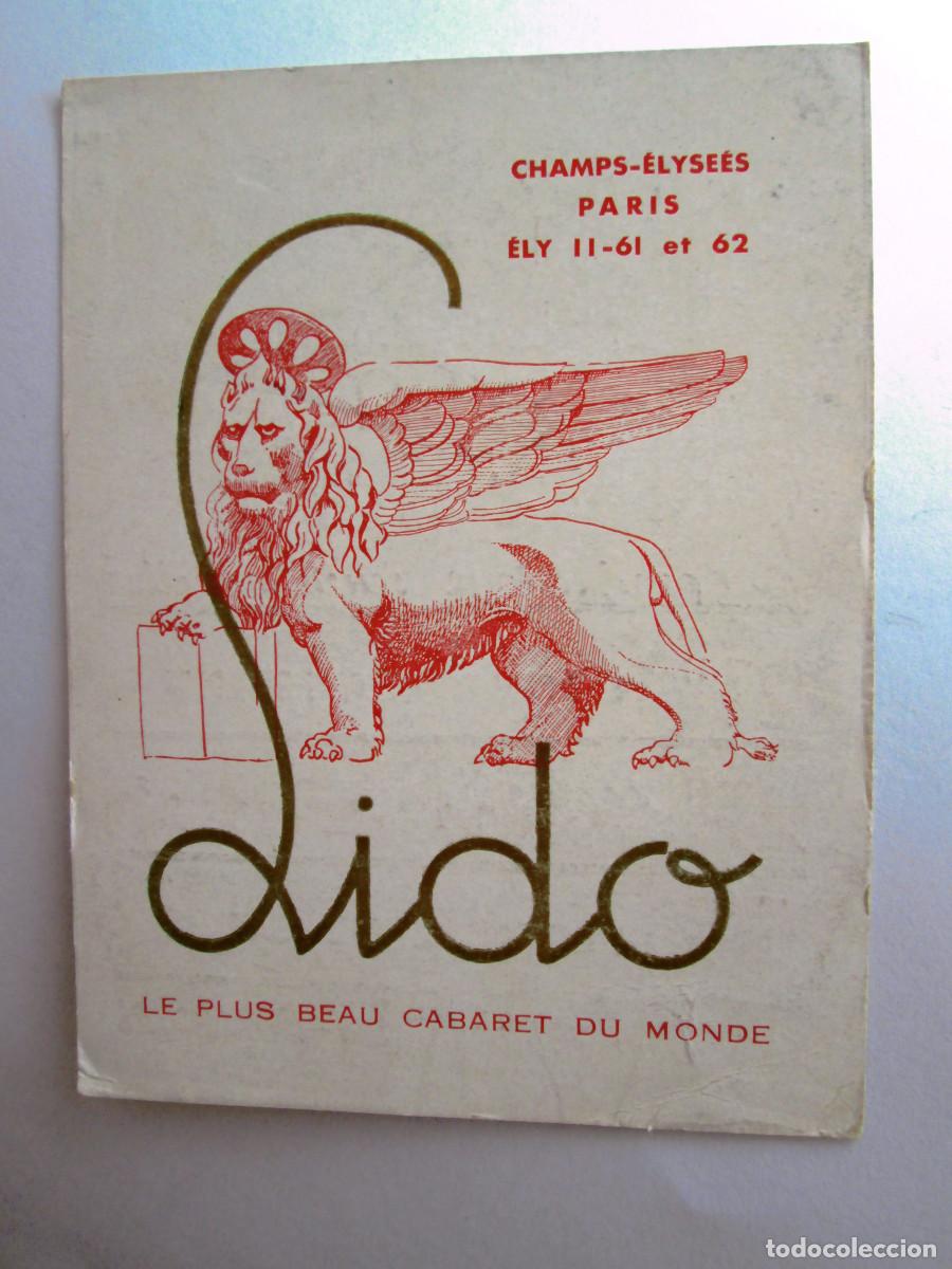 Documentos antiguos: TARJETA COMERCIAL - LIDO - CABARET - PARIS FRANCIA - 13X10