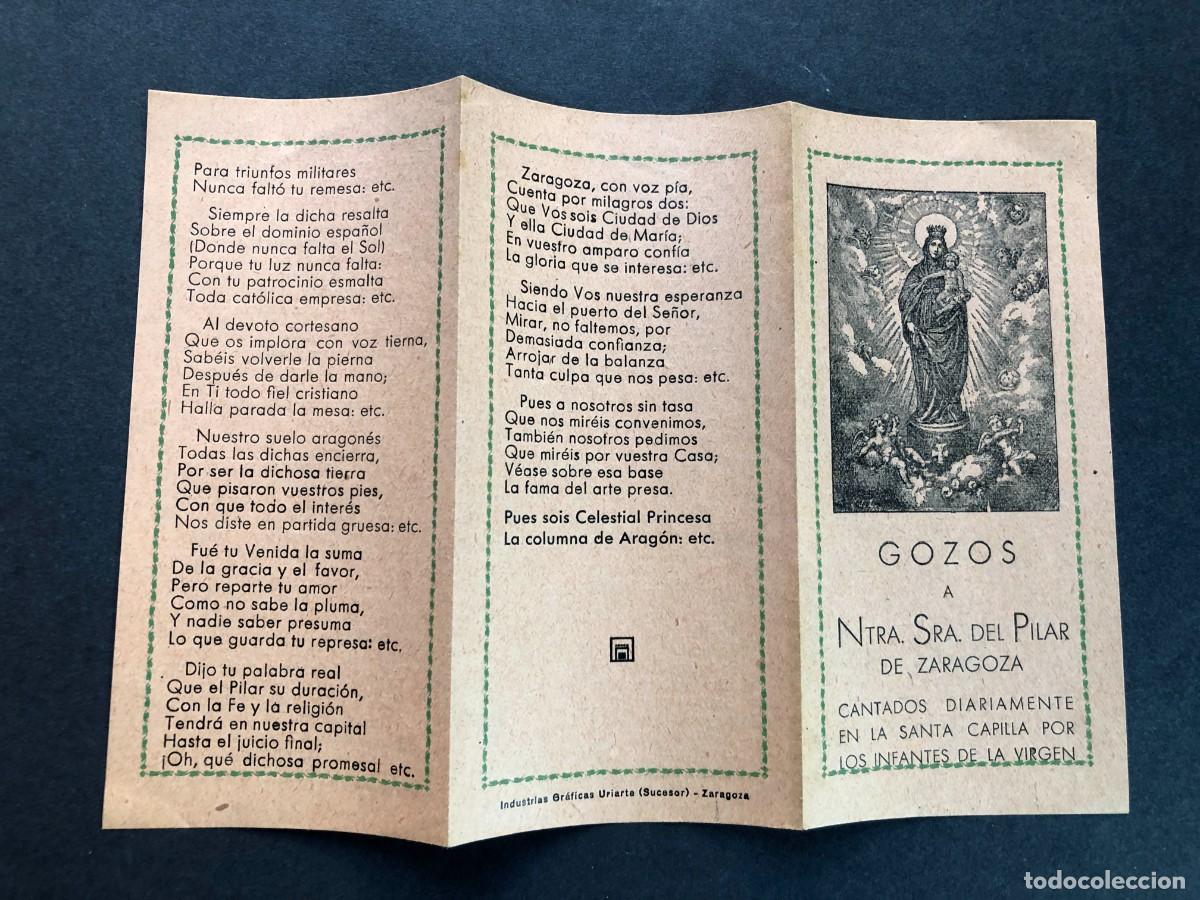 Documentos antiguos: GOZOS A NTRA. SRA. DEL PILAR DE ZARAGOZA / Cantados diariamente en la Santa Capilla por los Infantes