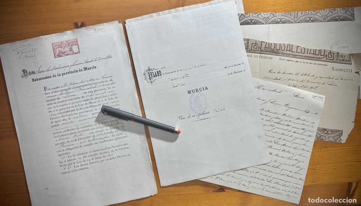 Documentos antiguos: PURIAS- LORCA- MURCIA- MINERIA- DOCUMENTACION Y PLANO MINA VARIEDAD- 1897