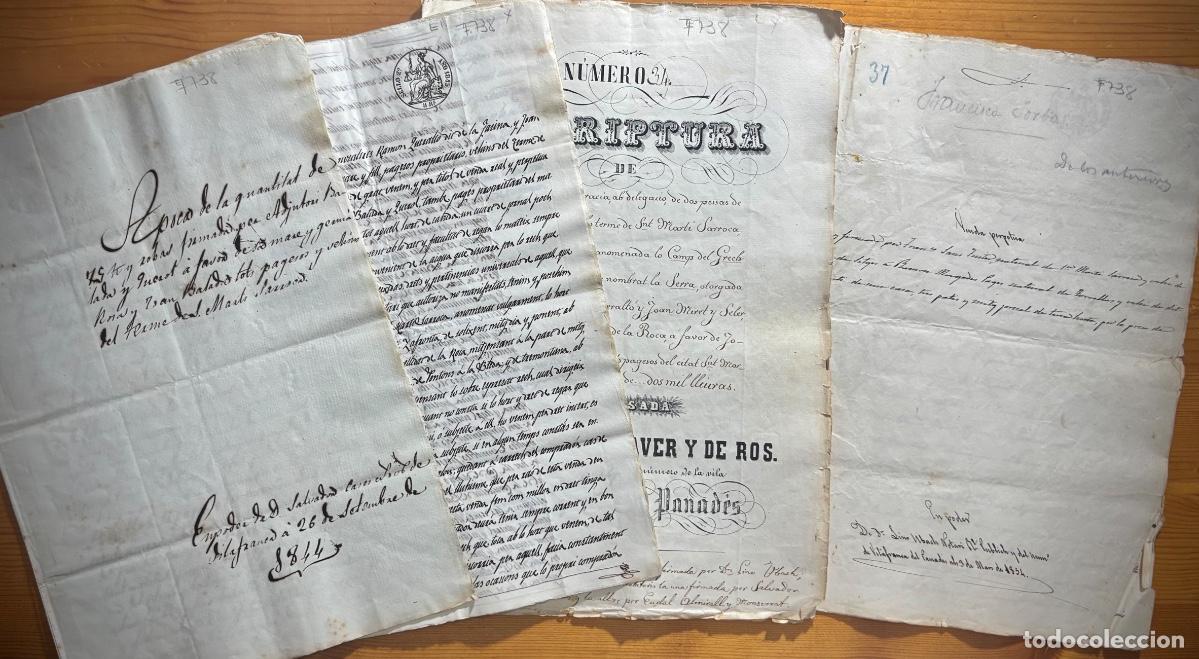 Documentos antiguos: SANT MARTI SARROCA- BARCELONA- CUATRO DOCUMENTOS 1844- 1857