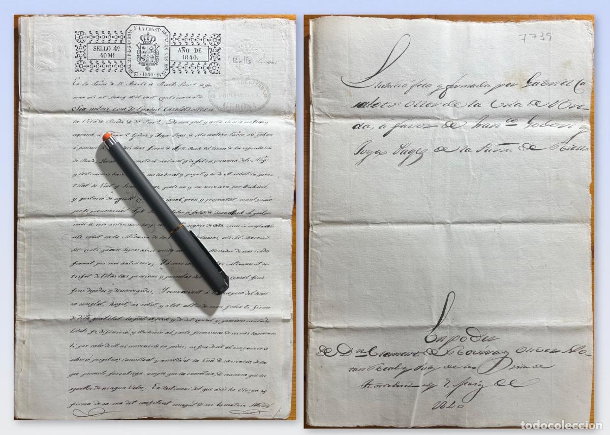 Documentos antiguos: SANT MARTI RIELLS- GIRONA- MANUSCRITO 1840