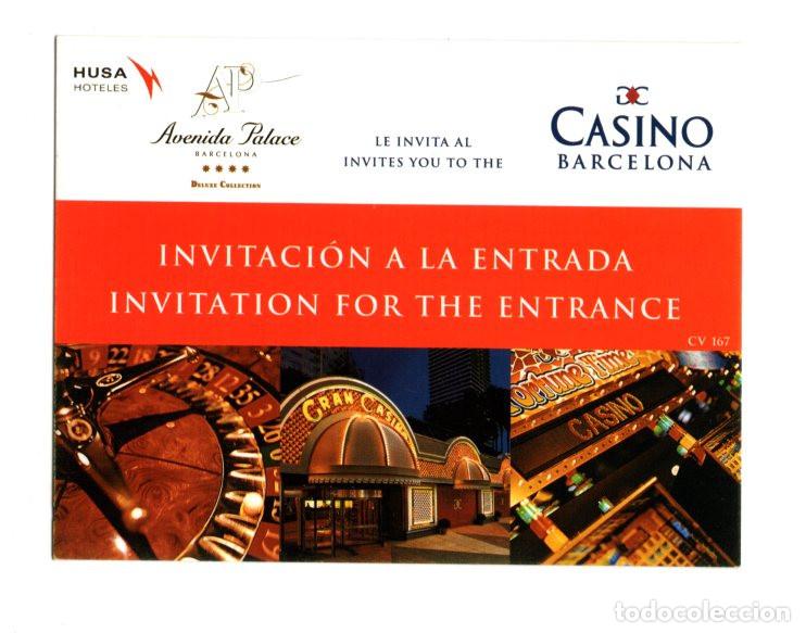 Documentos antiguos: INVITACI&Oacute;N ENTRADA CASINO BARCELONA - HOTEL AVENIDA PALACE.