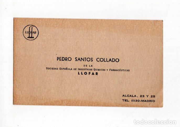 Documentos antiguos: PEDRO SANTOS COLLADO SOCIEDAD ESPA&Ntilde;OLA DE INDUSTRIAS QU&Iacute;MICAS Y FARMAC&Eacute;UTICAS LLOFAR ALCALA, 23 Y 25