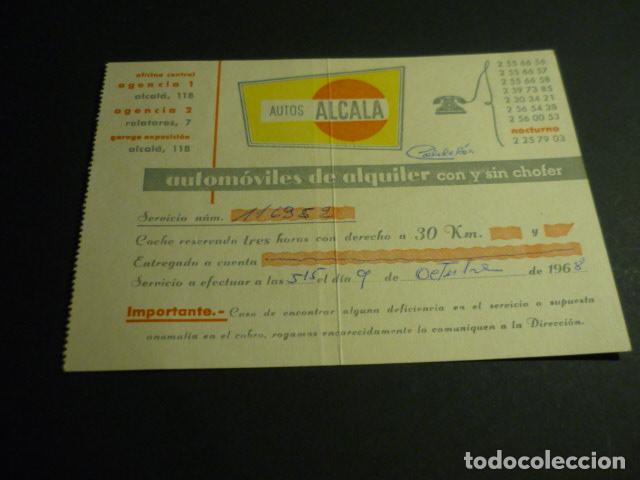 Documentos antiguos: MADRID AUTOS ALCALA AUTOMOVILES DE ALQUILER TARJETA 1968