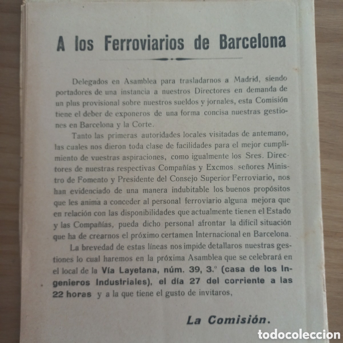 Documentos antiguos: COMPA&Ntilde;&Iacute;A DE LOS FERROCARRILES DE MADRID A ZARAGOZA Y A ALICANTE. SOBRE Y 12 PANFLETOS CONVOCATORIA