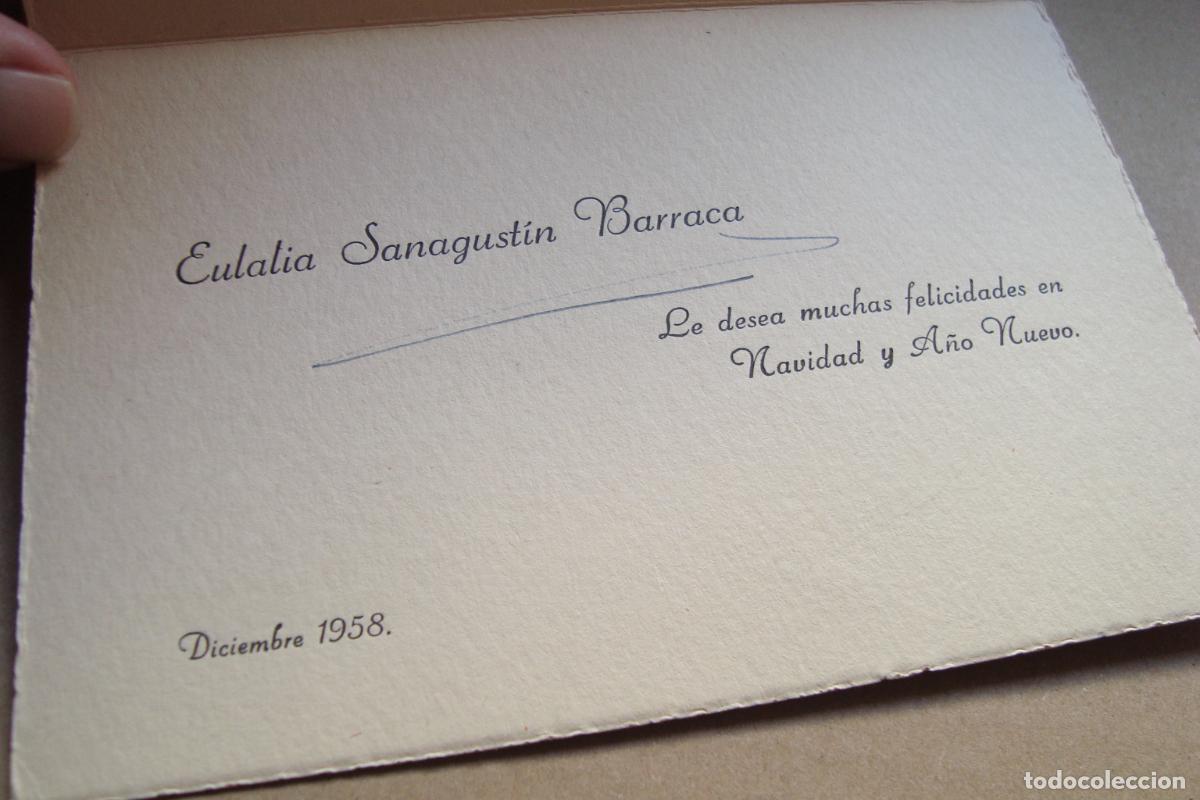 Documentos antiguos: ANTIGUA TARJETA NAVIDAD 1958. EULALIA SANAGUSTIN BARRACA. ARCHIVERA BIBLIOTECARIA SAN SEBASTIAN