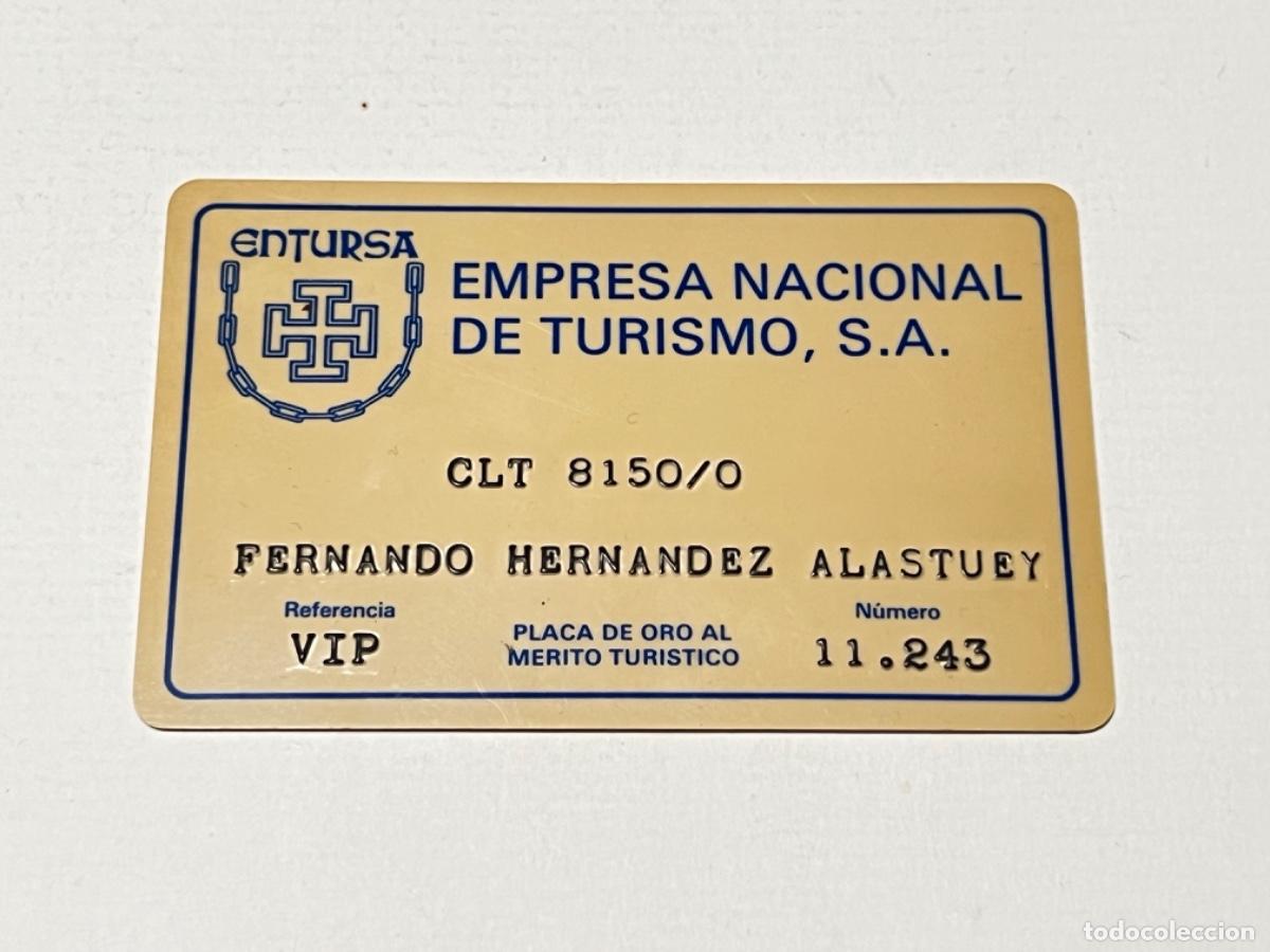 Documentos antiguos: Tarjeta Carnet ENTURSA EMPRESA NACIONAL DE TURISMO