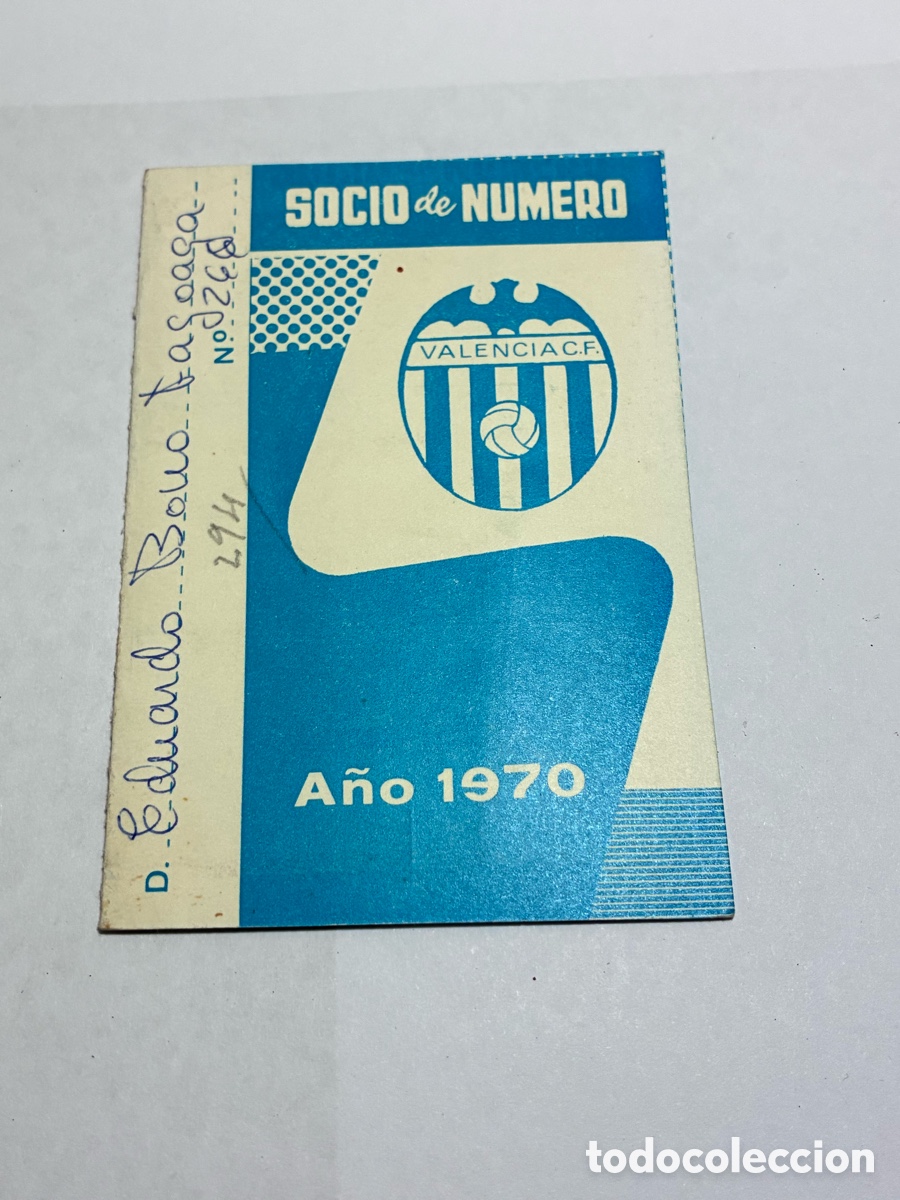Documentos antiguos: Carnet Valencia C.F. 1970