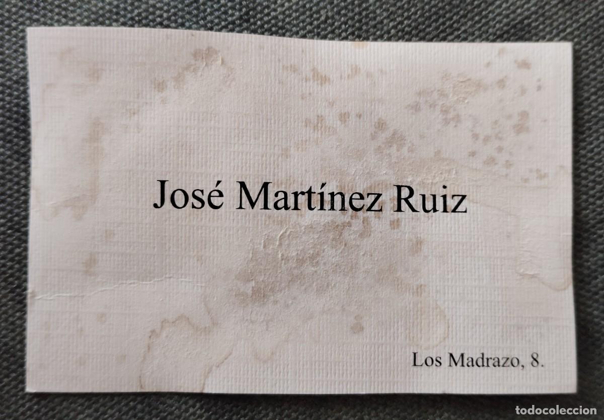 Documentos antiguos: AZORIN. JOSE MARTINEZ RUIZ. TARJETA DE VISITA. ENVIO INCLUIDO