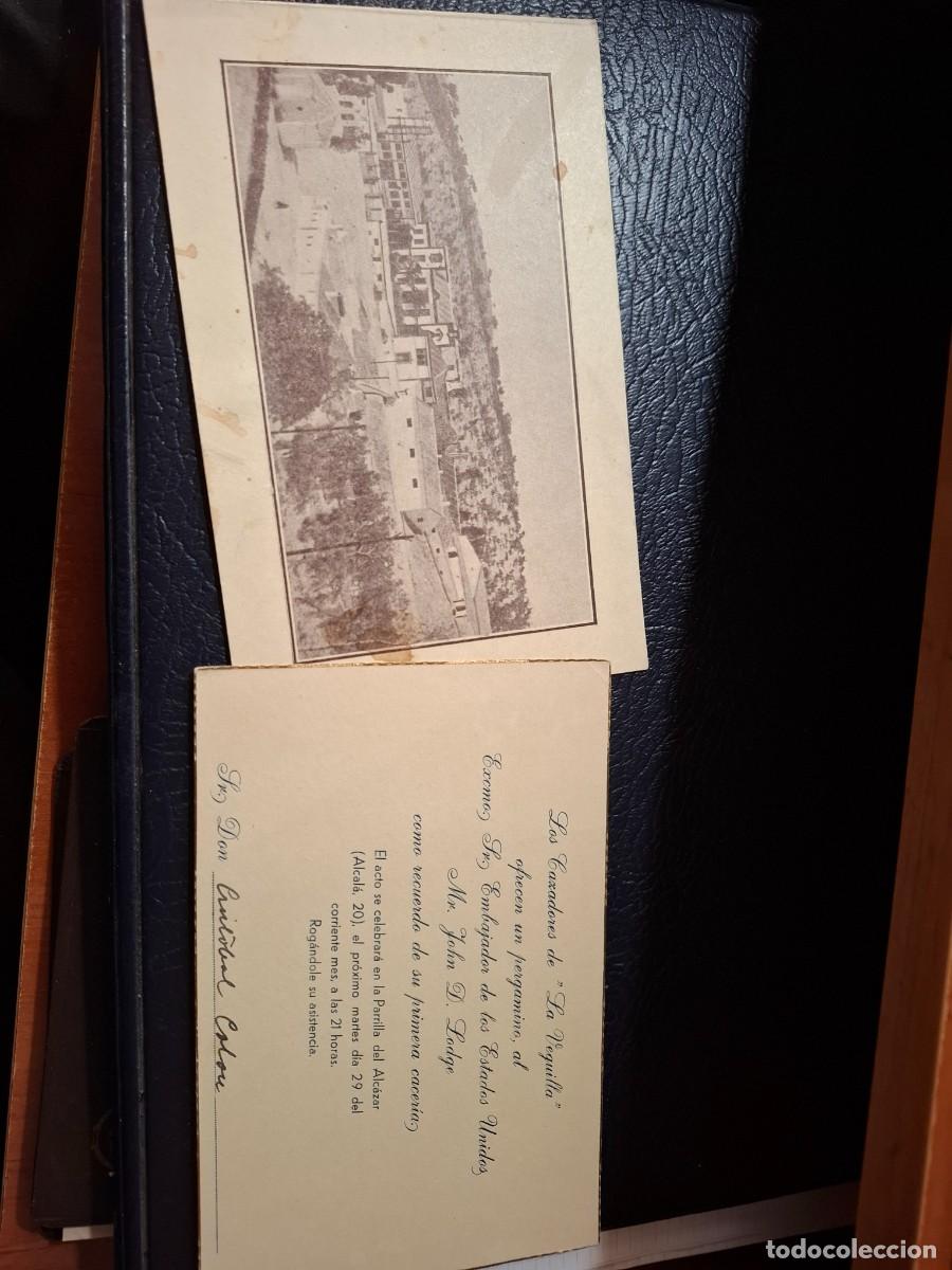 Documentos antiguos: Tarjetas cacerias. Badajoz 1959. Invitar a la caceria de perdices. Llerena.
