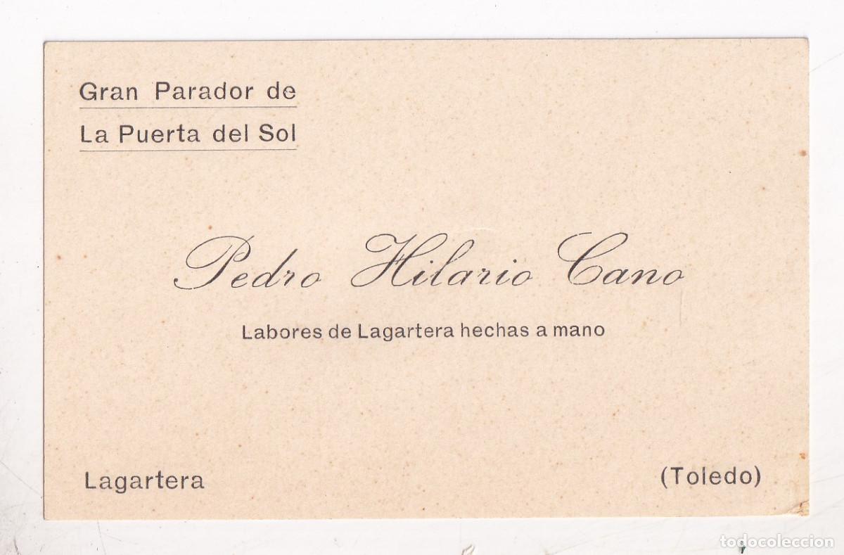 Documentos antiguos: TARJETA DE VISITA. PEDRO HILARIO CANO. LABORES DE LAGARTERA HECHAS A MANO. TOLEDO