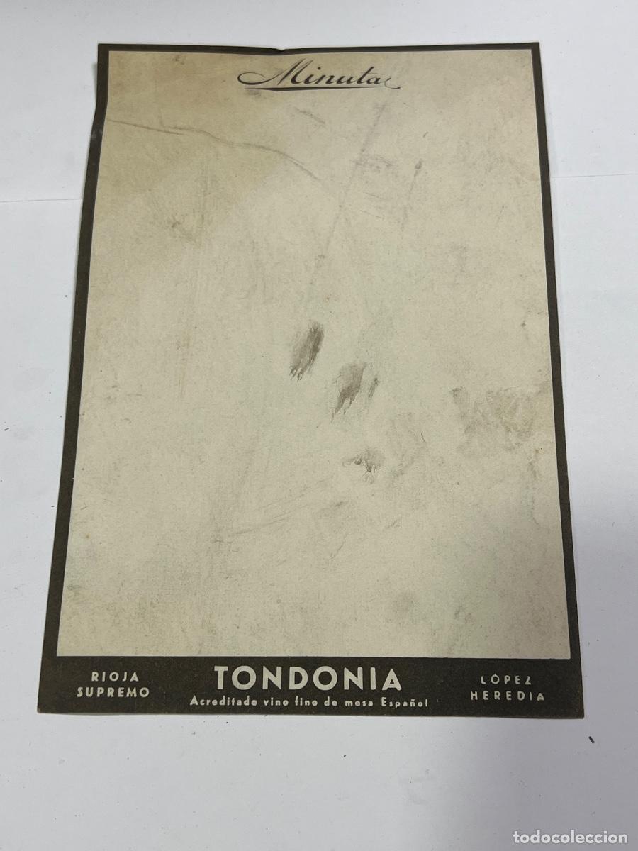 Documentos antiguos: MINUTA. VI&Ntilde;A TONDONIA. L&Oacute;PEZ HEREDIA. RIOJA SUPREMO.