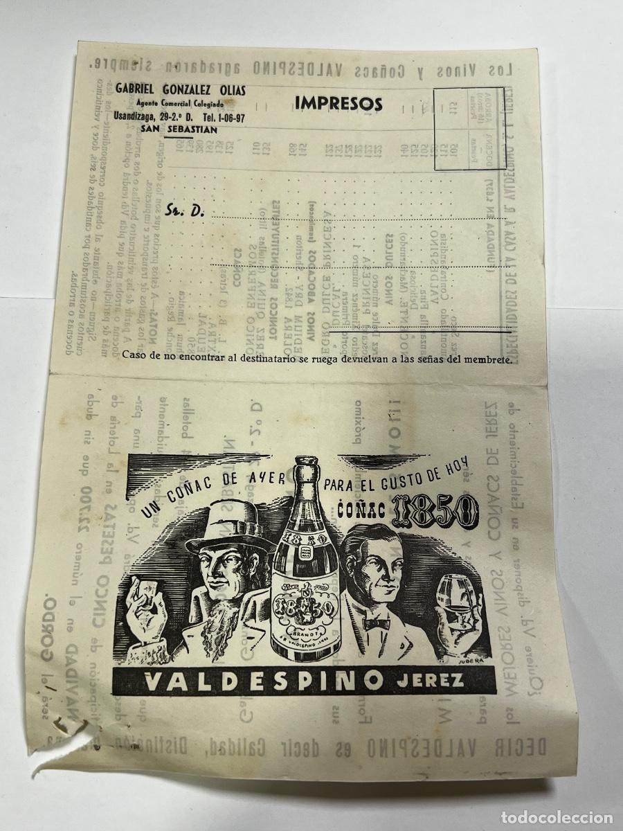 Documentos antiguos: LISTA DE PRECIOS VALDESPINO. GABRIEL GONZ&Aacute;LEZ OL&Iacute;AS.
