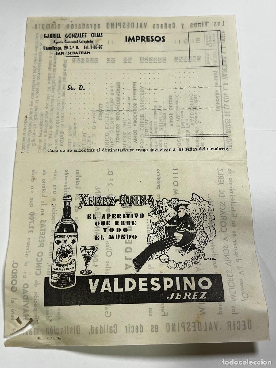 Documentos antiguos: LISTA DE PRECIOS VALDESPINO. GABRIEL GONZ&Aacute;LEZ OL&Iacute;AS.