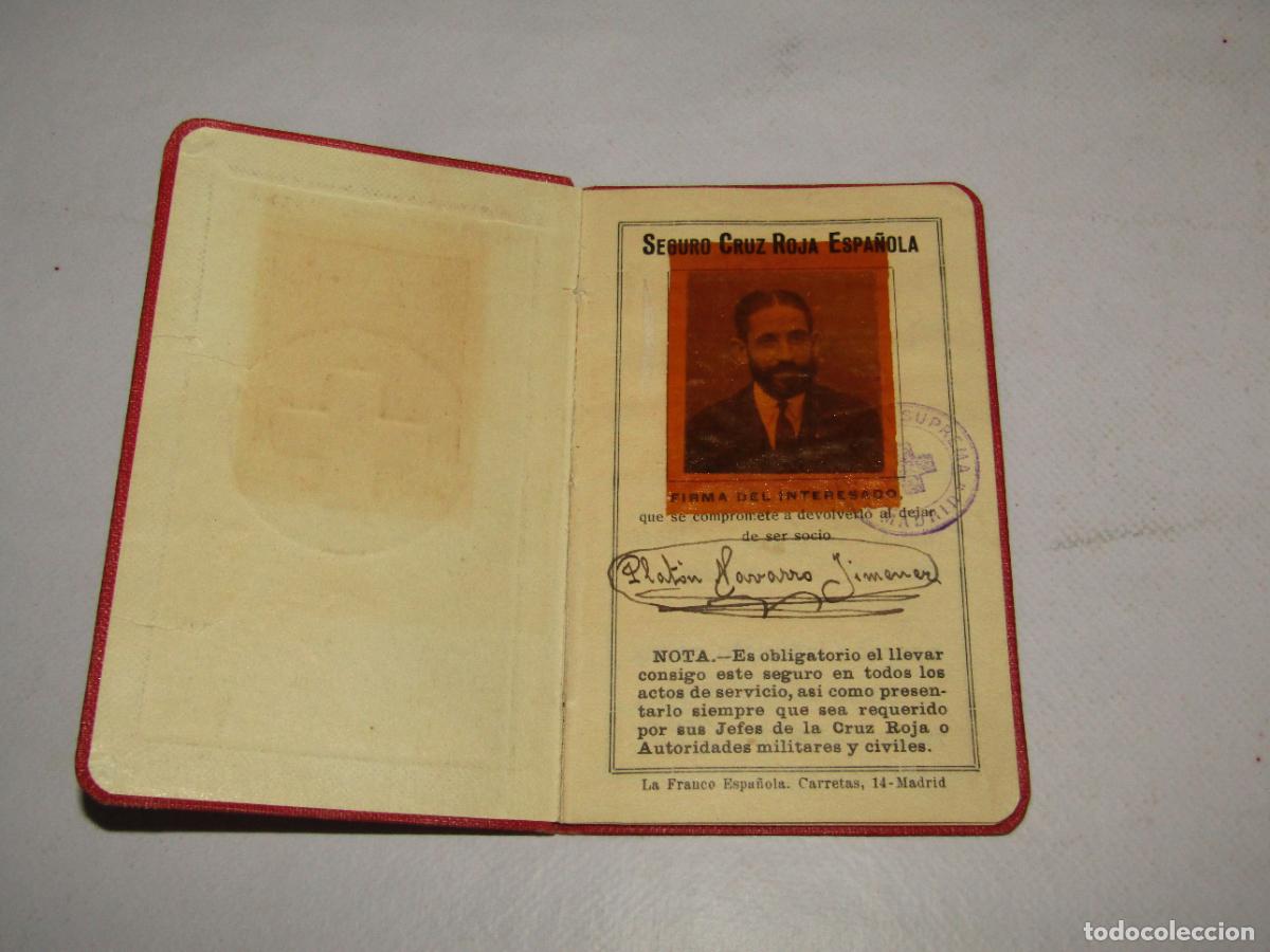 Documentos antiguos: Antiguo Carnet Libro de La Roda Albacete - Asamblea Suprema de CRUZ ROJA ESPA&Ntilde;OLA A&ntilde;o 1929