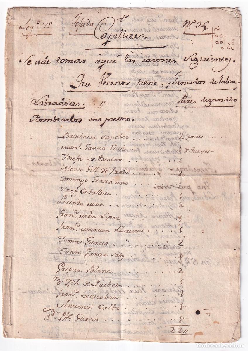 Documentos antiguos: INFORME CONFIDENCIAL SOBRE LA LOCALIDAD DE CAPILLAS. TAL VEZ PALENCIA. LEER COMENTARIO