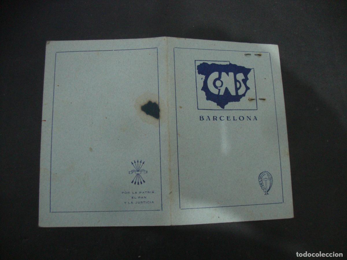 Documentos antiguos: CARNET CREDENCIAL CENTRAL NACIONAL SINDICALISTA IGUALADA 1943