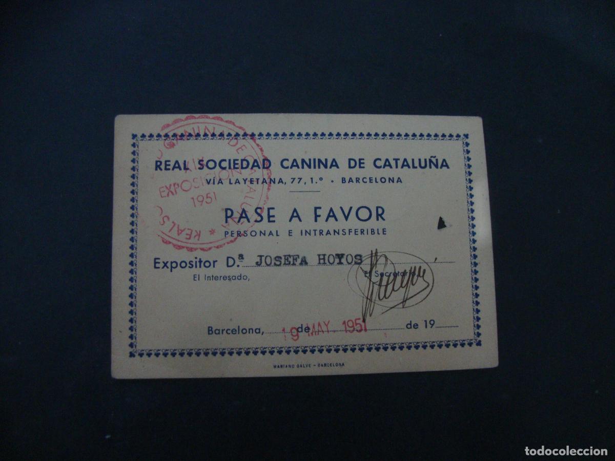 Documentos antiguos: CARNET CREDENCIAL REAL SOCIEDAD CANINA DE CATALU&Ntilde;A 1951