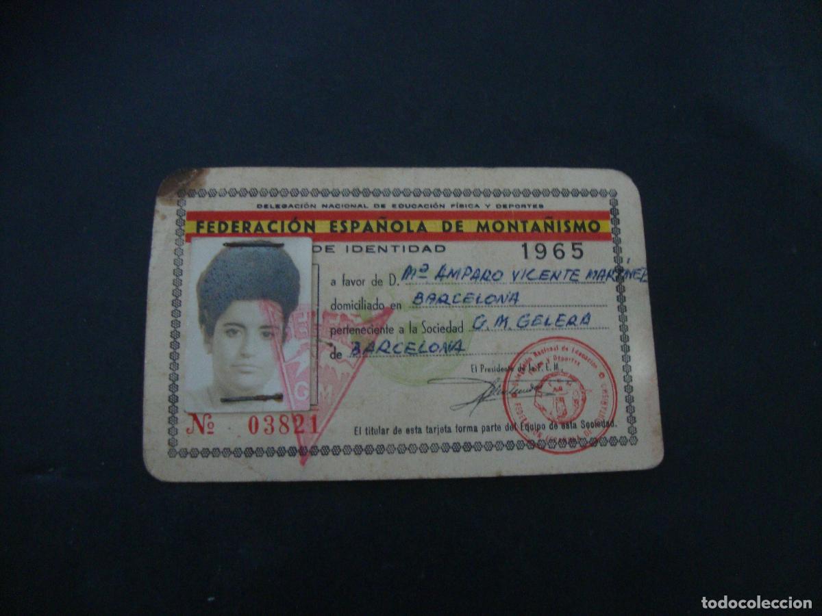 Documentos antiguos: CARNET CREDENCIAL FEDERACION ESPA&Ntilde;OLA DE MONTA&Ntilde;ISMO 1965