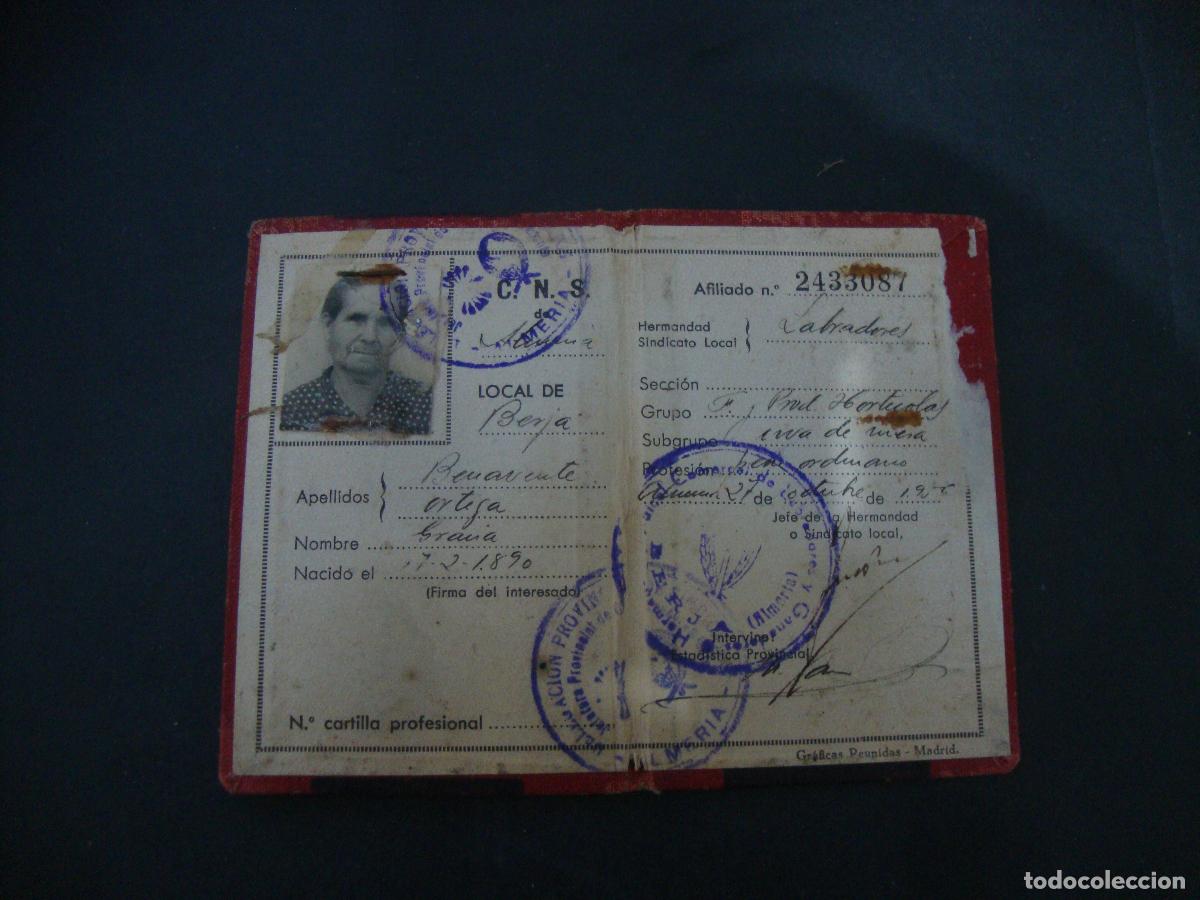Documentos antiguos: CARNET CREDENCIAL CENTRAL NACIONAL SINDICALISTA 1956