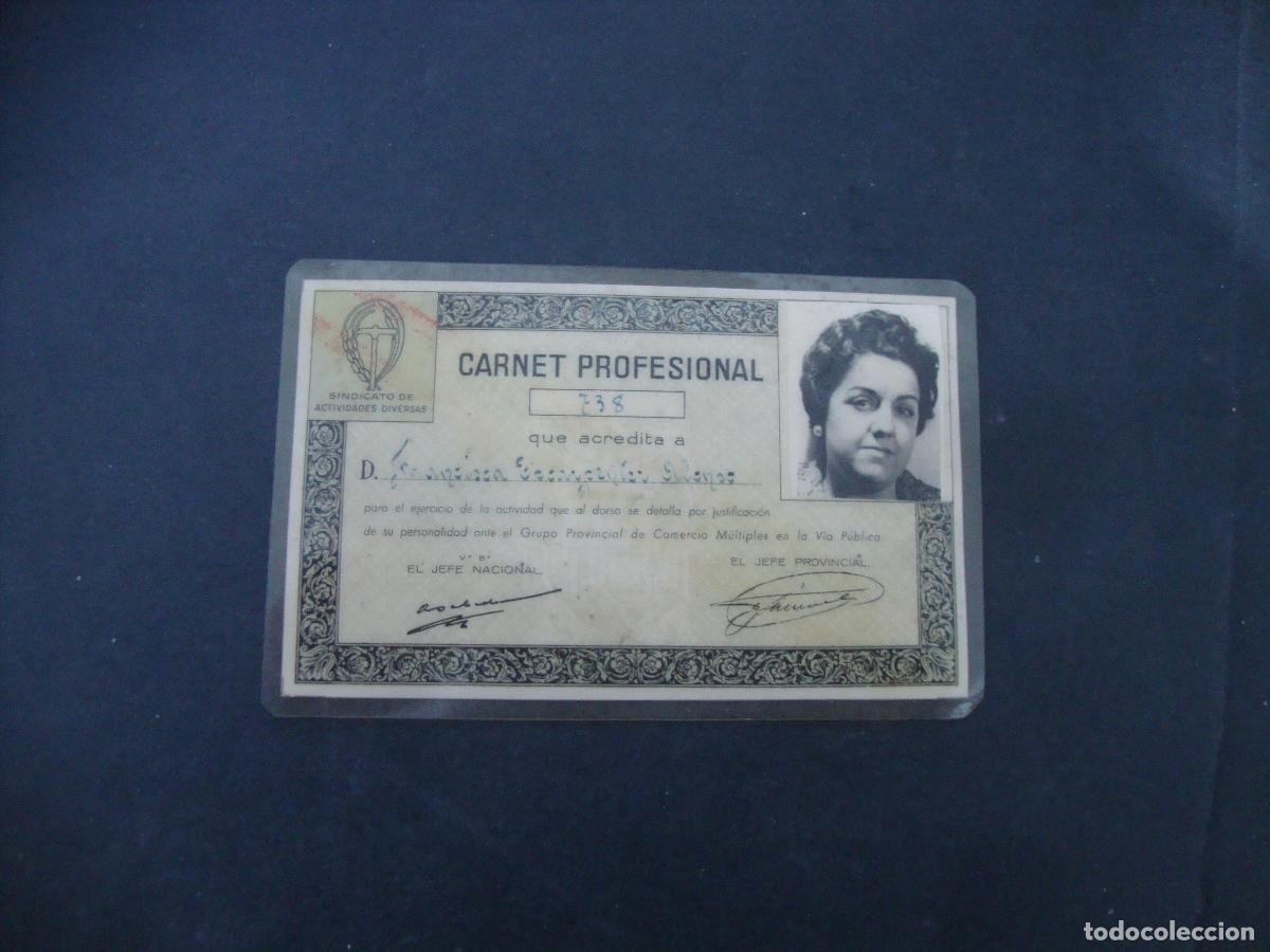 Documentos antiguos: CARNET CREDENCIAL CARNET PROFESIONAL 1958