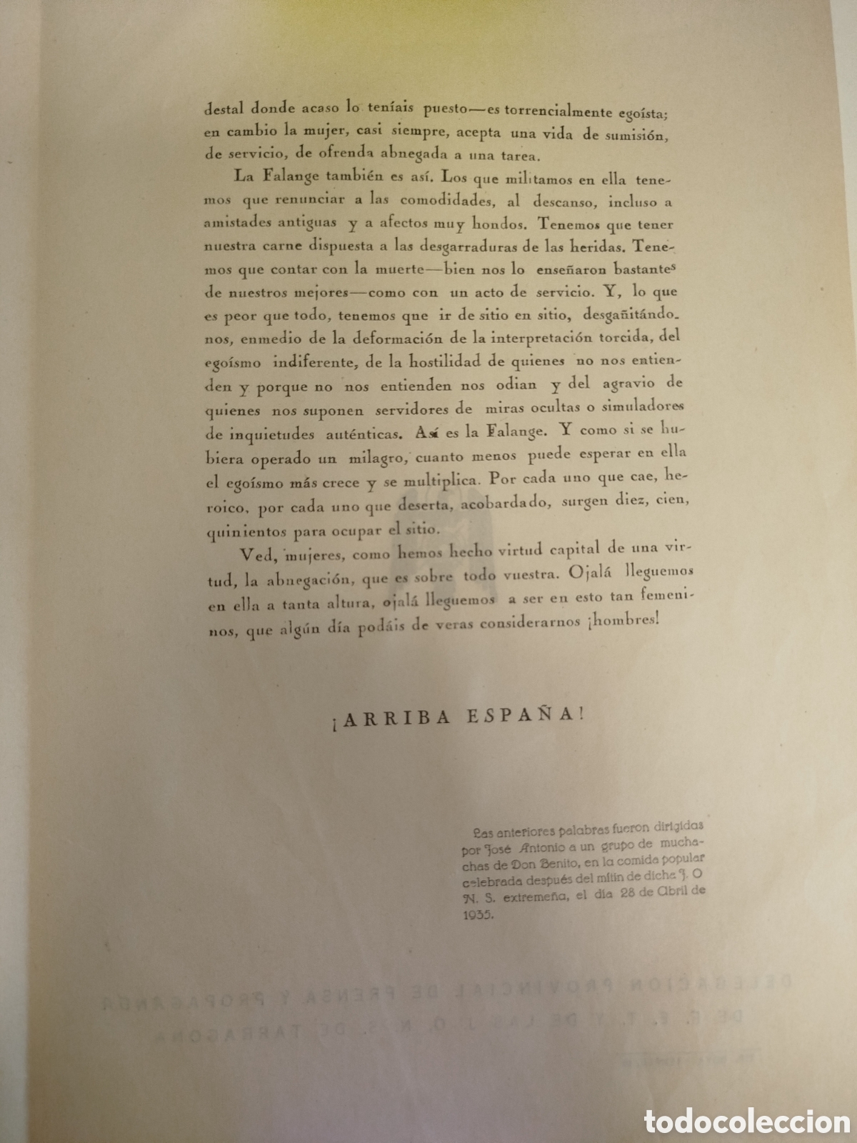 Documentos antiguos: Documento de Falange (1938). - Foto 3