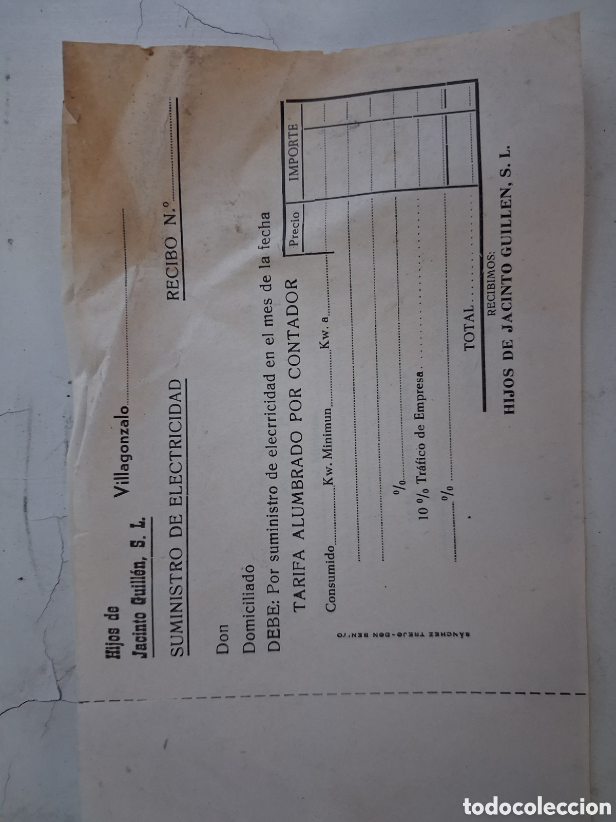 Documentos antiguos: ANTIGUO DOCUMENTO DE SUMINISTROS ELECTRICOS - Foto 2