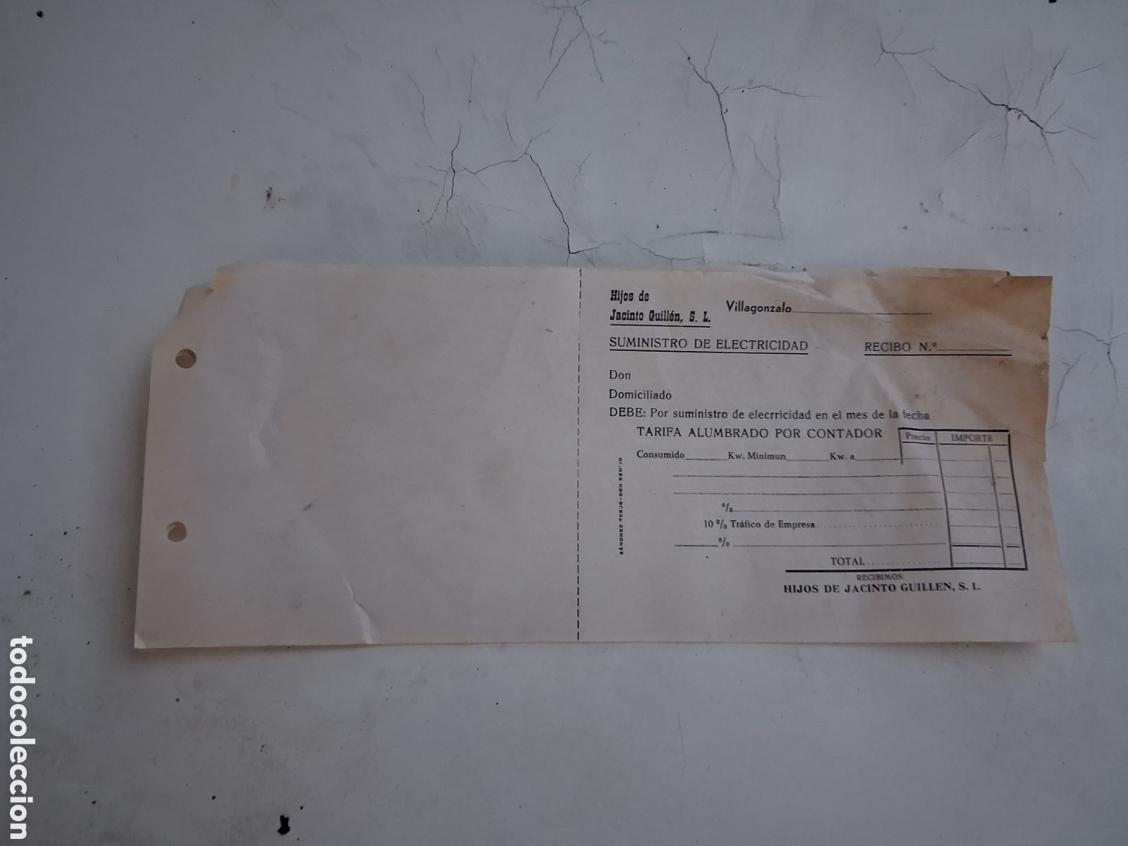 Documentos antiguos: ANTIGUO DOCUMENTO DE SUMINISTROS ELECTRICOS - Foto 1