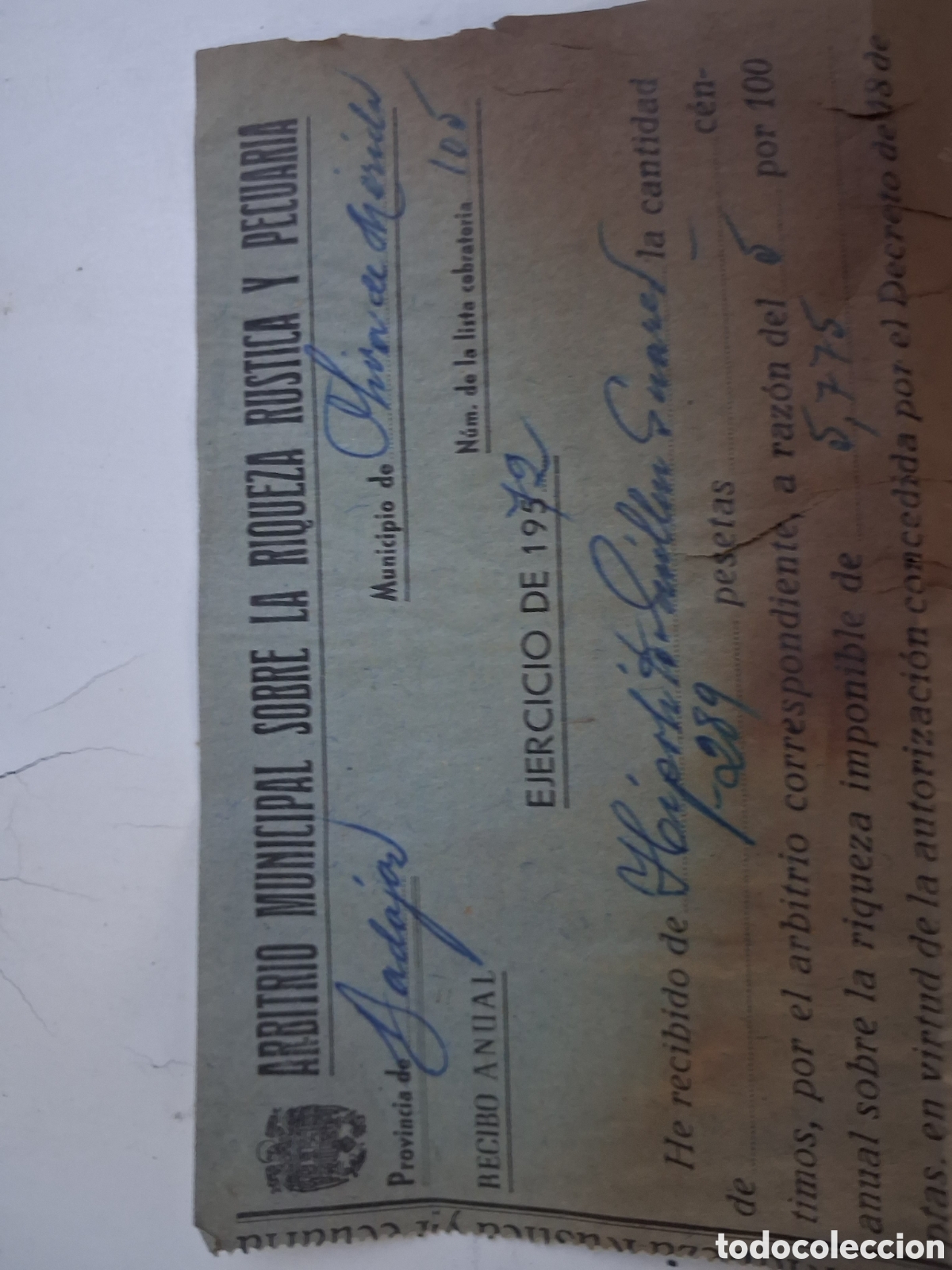 Documentos antiguos: ANTIGUO DOCUMENTO &Aacute;RBITRO MUNICIPAL - Foto 2