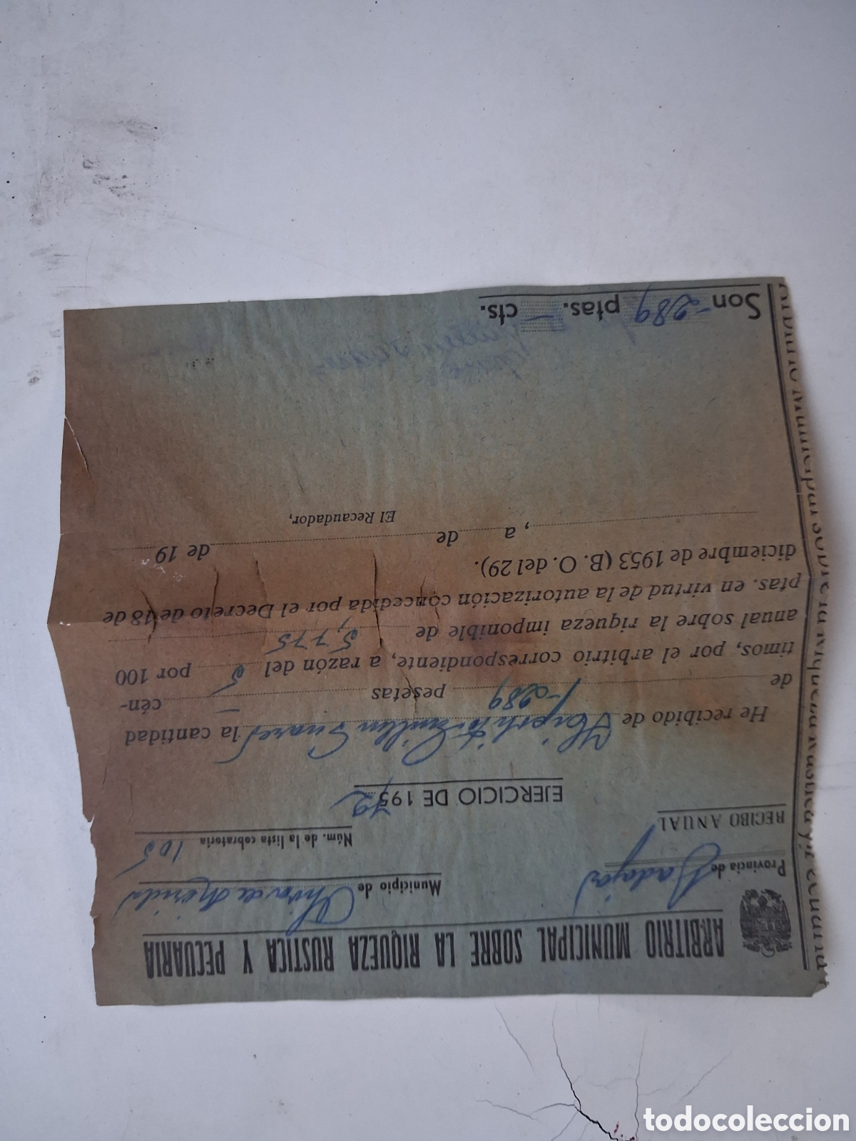 Documentos antiguos: ANTIGUO DOCUMENTO &Aacute;RBITRO MUNICIPAL - Foto 1