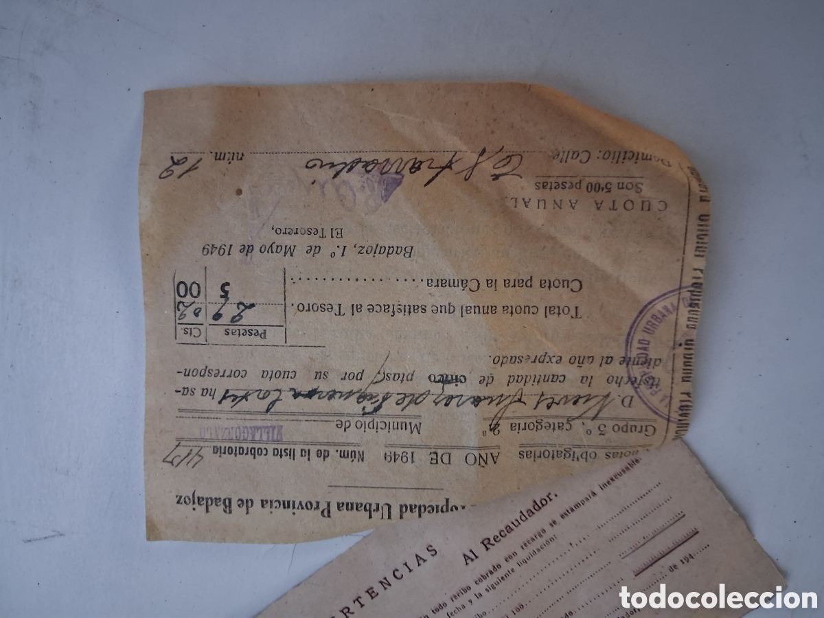 Documentos antiguos: DOCUMENTO CONTRIBUCI&Oacute;N TERRITORIAL - Foto 2