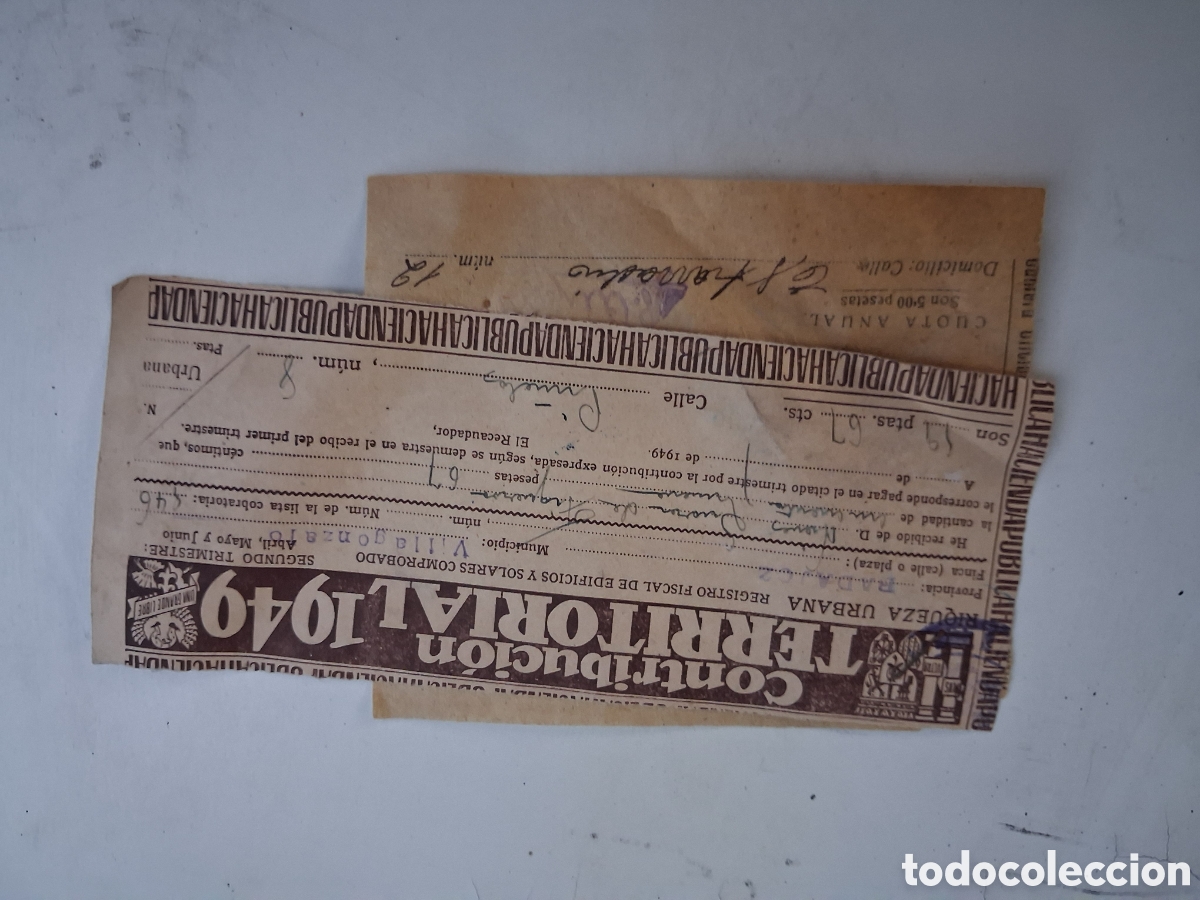 Documentos antiguos: DOCUMENTO CONTRIBUCI&Oacute;N TERRITORIAL