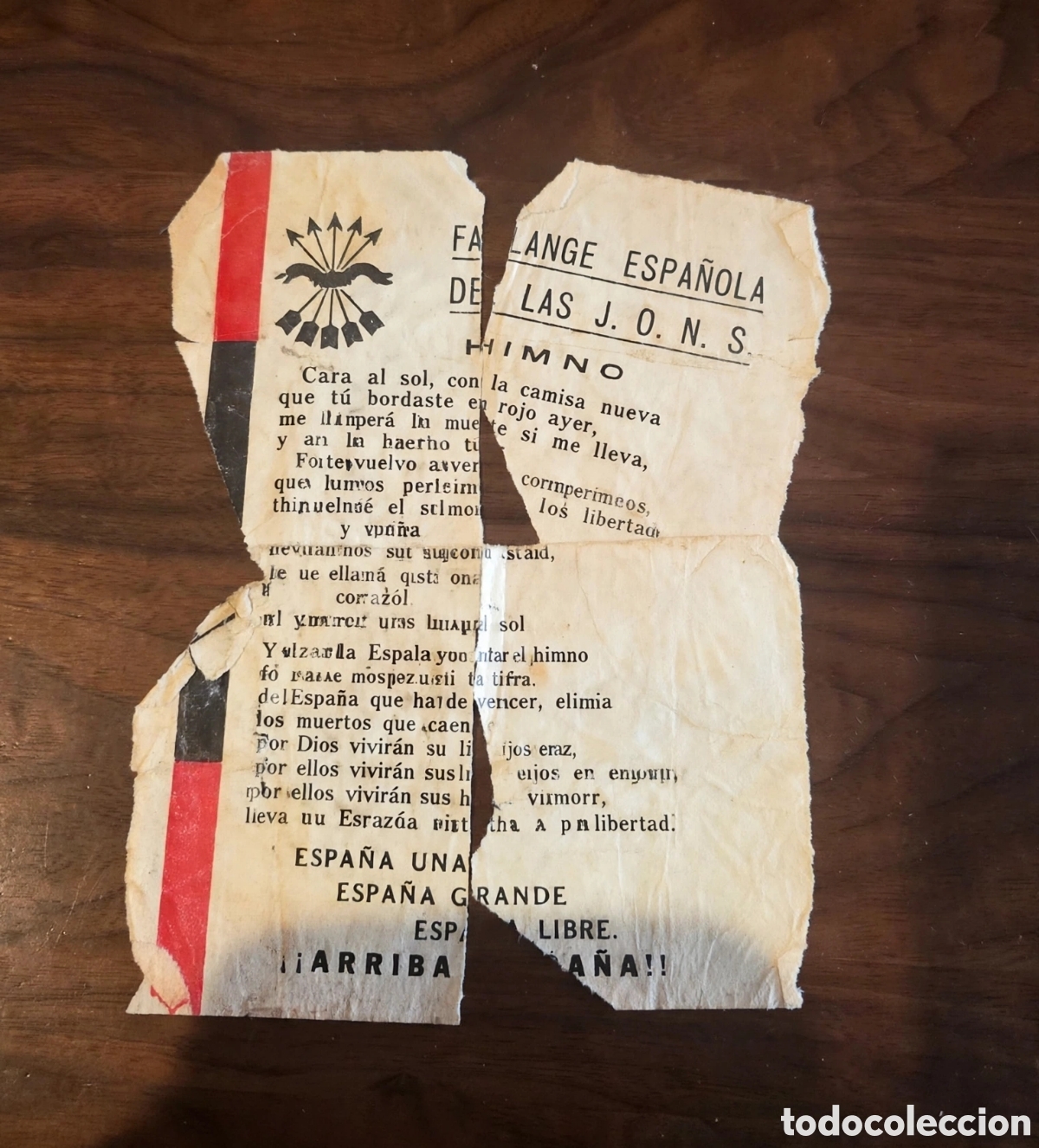 Documents Anciens: Folleto falange cara al sol