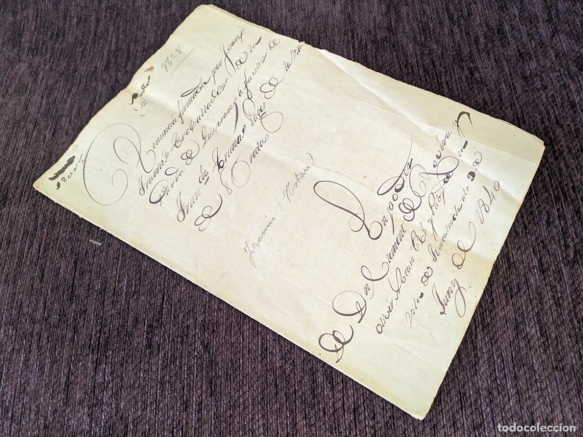 Documentos antiguos: Documento de Hostalrich, Santa coloma de Farners, Breda de Joan Trunas 1840