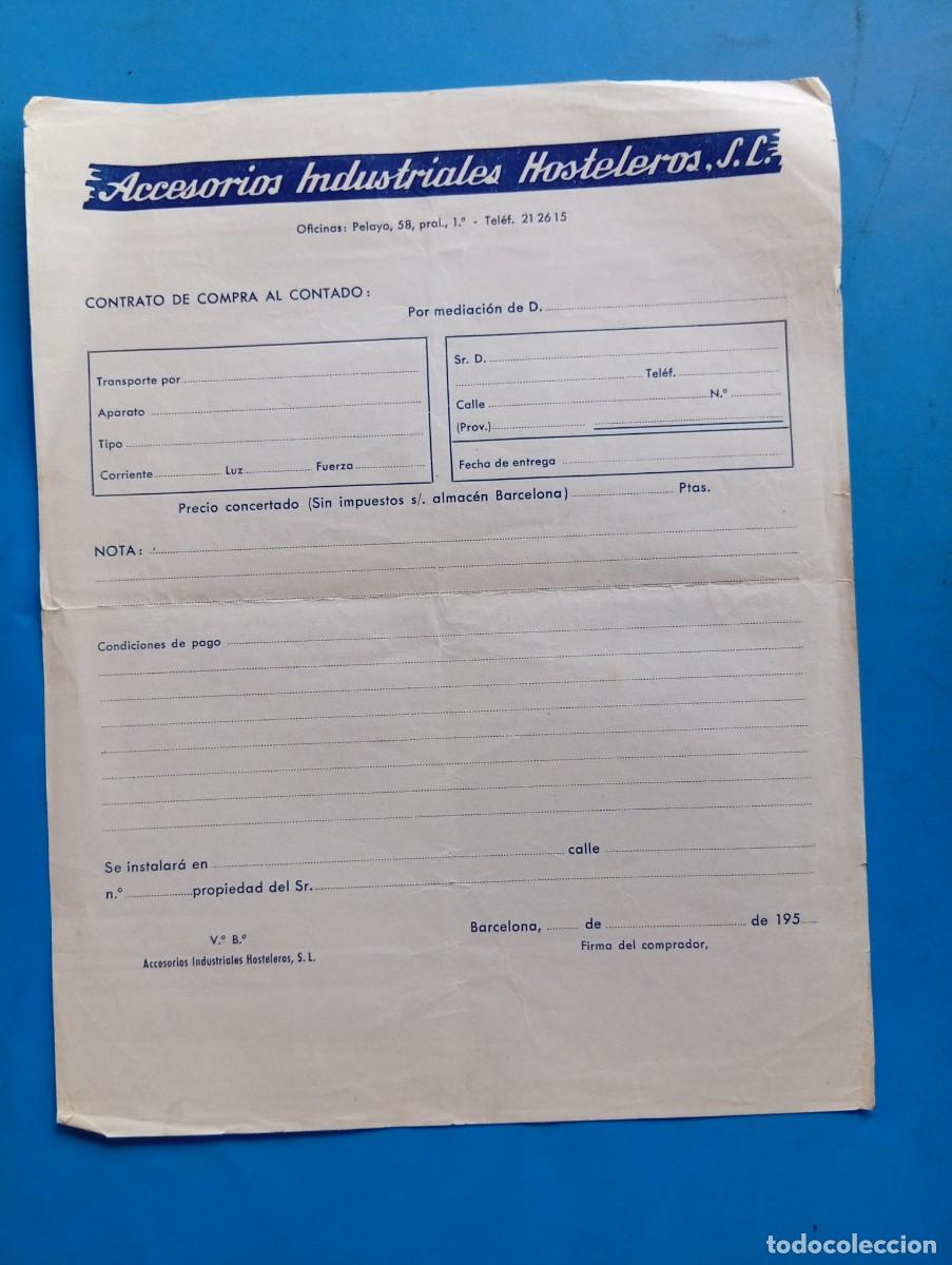 Documentos antiguos: GAGGIA. CONTRATO DE COMPRA-VENTA AL CONTADO. M&Aacute;QUINA DE CAF&Eacute; EXPR&Eacute;S SIN VAPOR. BARCELONA, 195?.