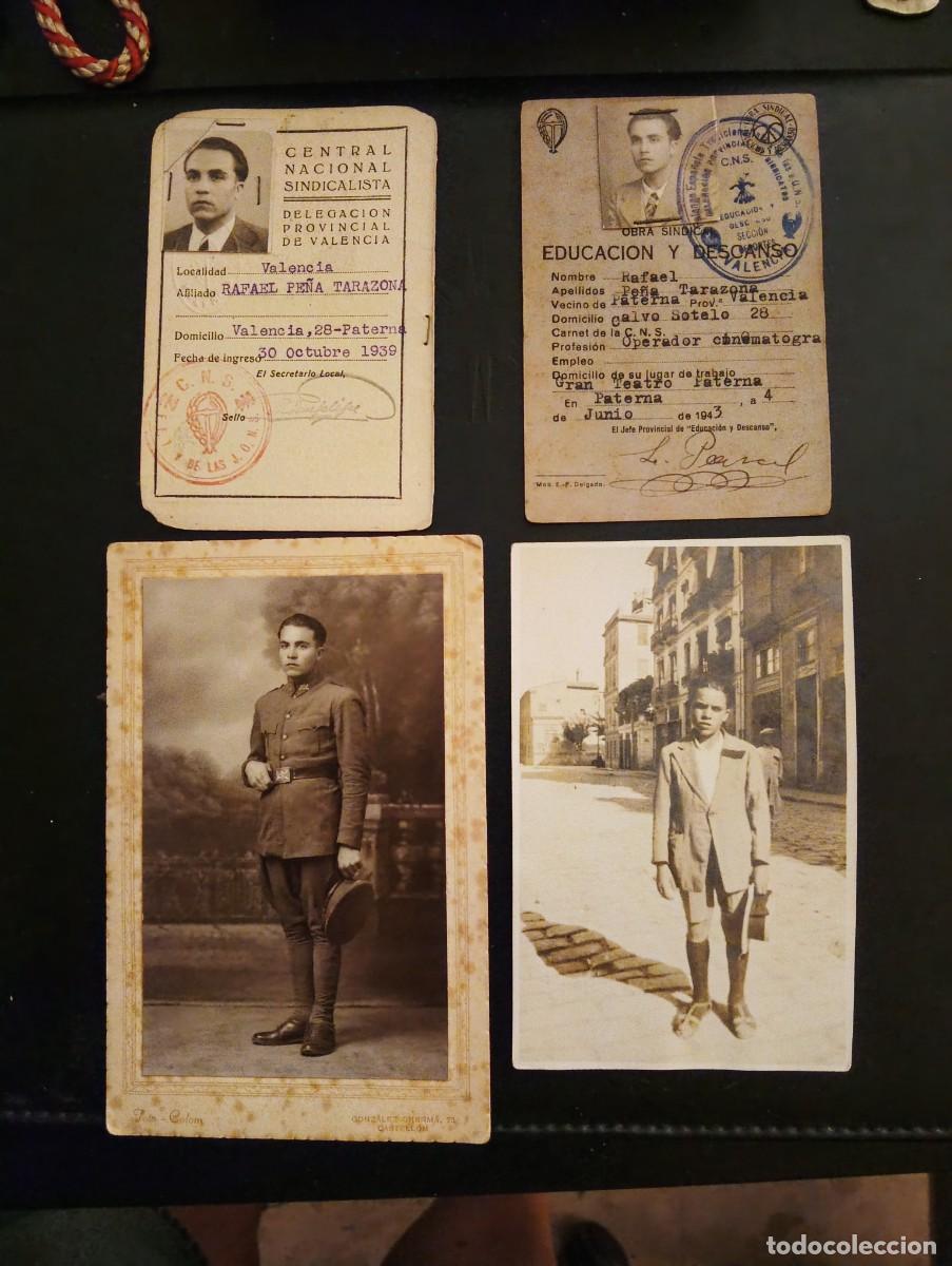 Documentos antiguos: CARNET 1939 CNS CENTRAL NACIONAL SINDICALISTA VALENCIA EDUCACION Y DESCANSO RAFAEL PE&Ntilde;A PATERNA + FO