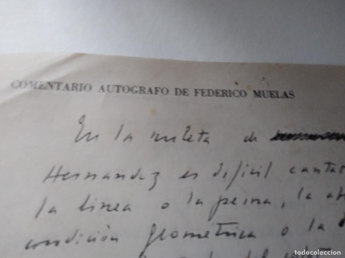 Documentos antiguos: COMENTARIO AUTOGRAFO DE FEDERICO MUELAS - Foto 2