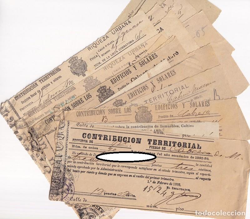 Documents Anciens: Cabrera Matar&oacute; 1892-1918 - Lote 19 Recibos Contribuci&oacute;n - Incluye Recargo Guerra Cuba (1)